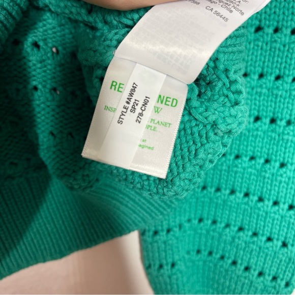 J. Crew Balloon Sleeve Pointelle Crew Neck Pullover Sweater Size Medium - Picture 3 of 7